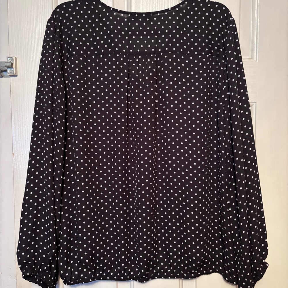 Chaus Black and White Polka Dot Blouse - Picture 2 of 3